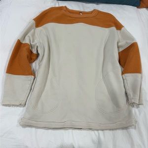Free People Color Block Crewneck